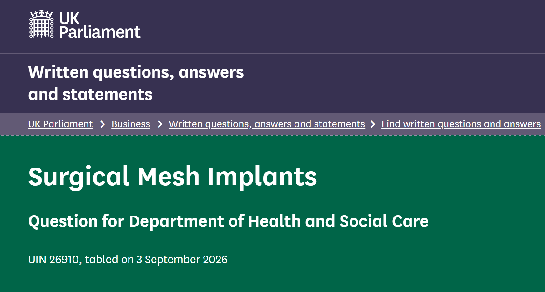 Mesh Removal: More Questions Than Answers